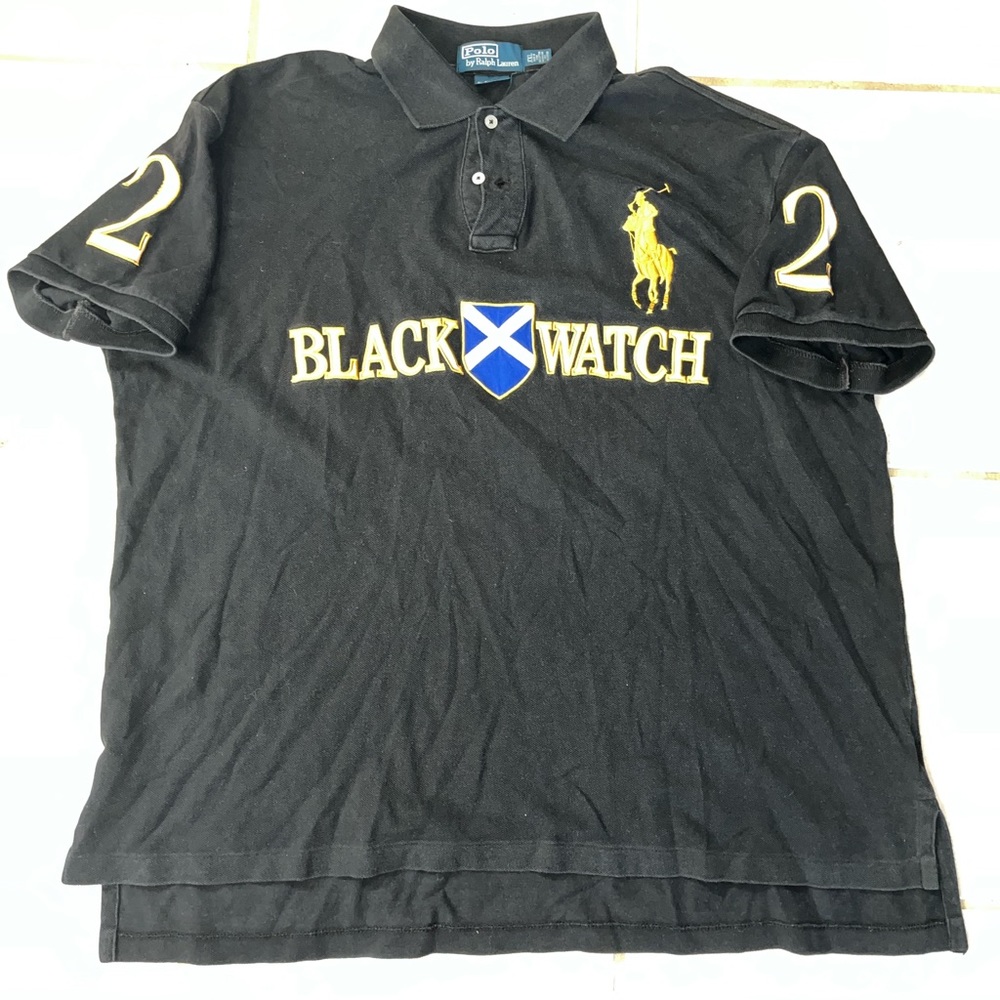 Men’s Ralph Lauren Black Watch Polo Shirt XXL Black #2 Big Pony